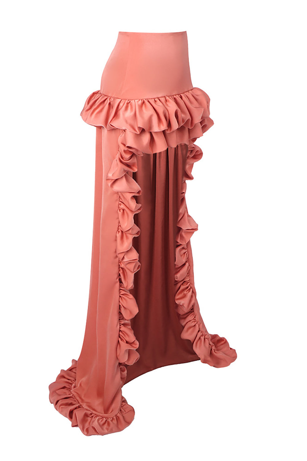 Ruffled High-Low Skirt