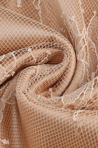 Ruffled Lace Top & Skirt Set in Nude
