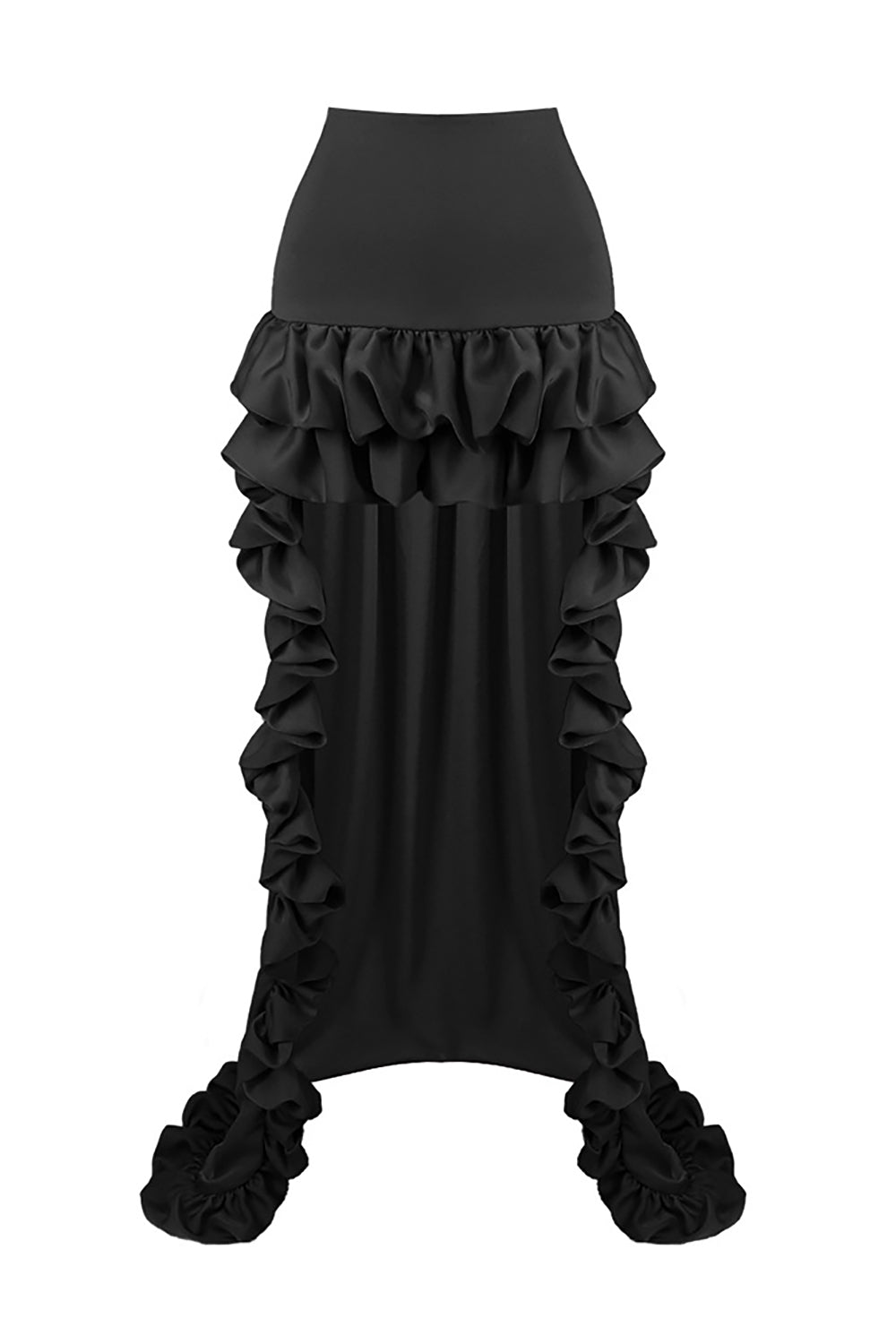 Ruffled High-Low Skirt
