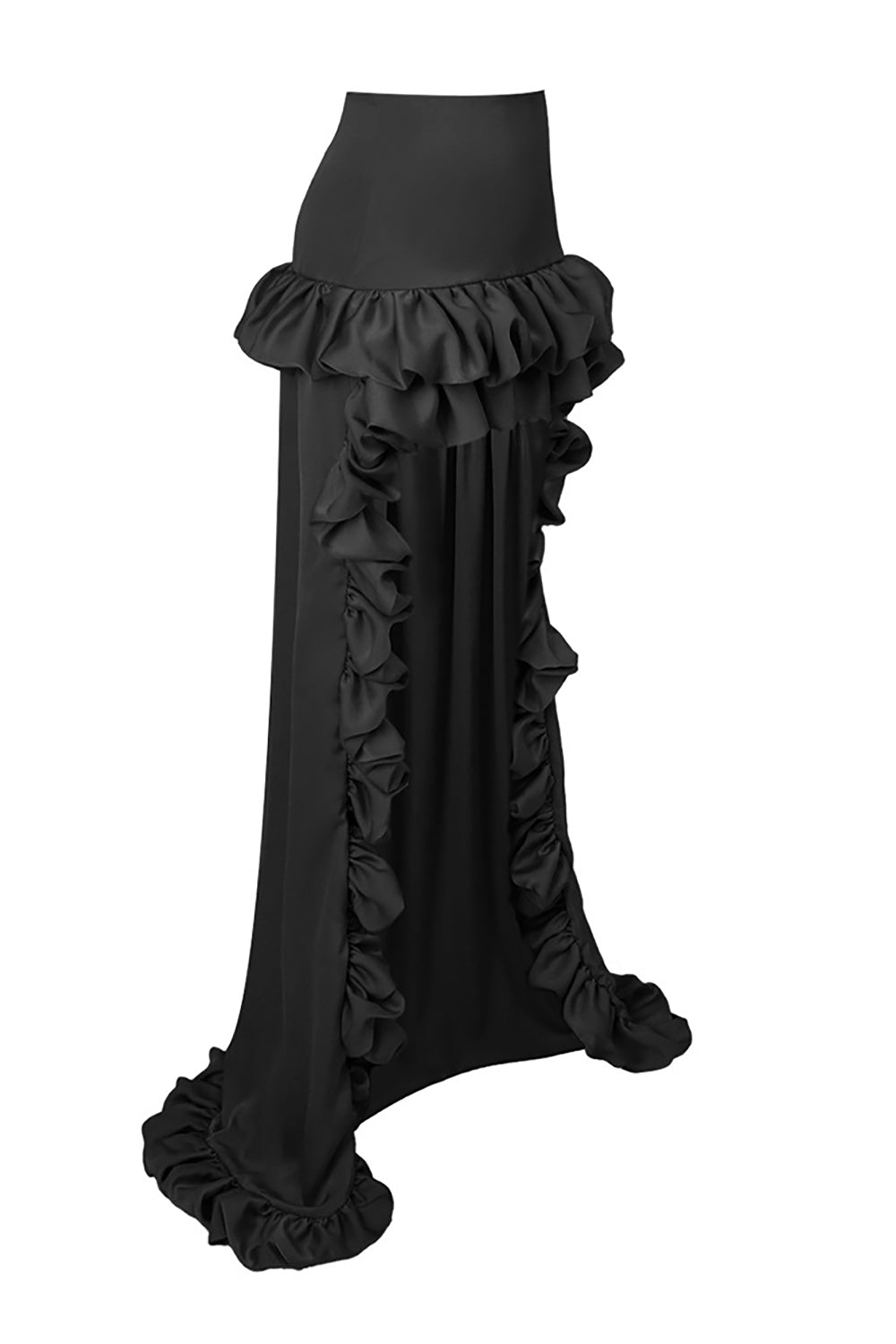 Ruffled High-Low Skirt