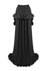 Ruffled High-Low Skirt