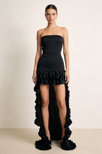 Ruffled High-Low Skirt