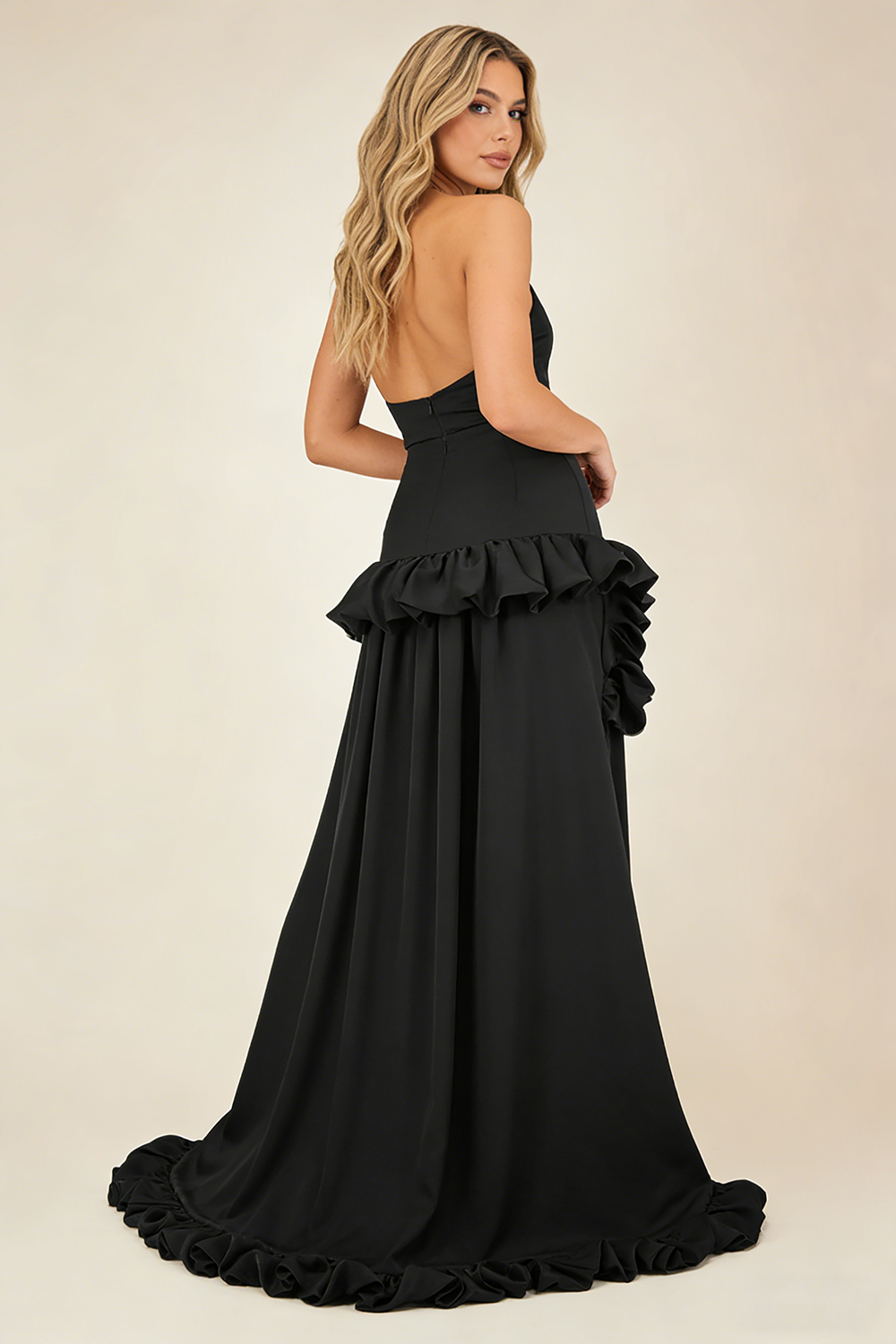 Ruffled High-Low Skirt