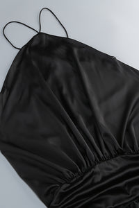 Ruffled Halterneck Backless Mini Dress