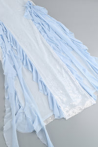 Robe longue élégante à sequins bleu saphir