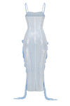Sapphire Blue Sequin Elegance Maxi Dress