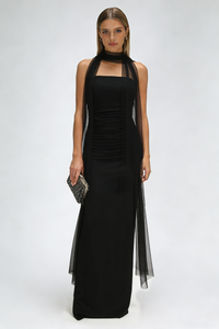 Scarf Strapless Corset Gown