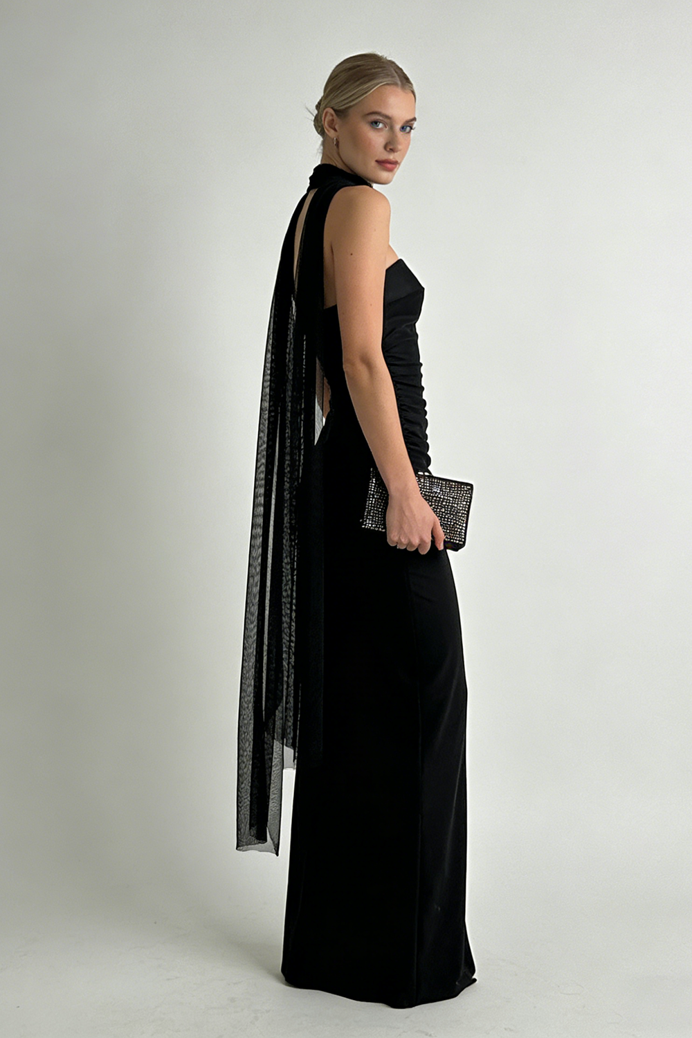 Scarf Strapless Corset Gown CHICIDA Scarf Strapless Corset Gown CHICIDA