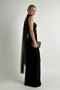 Scarf Strapless Corset Gown