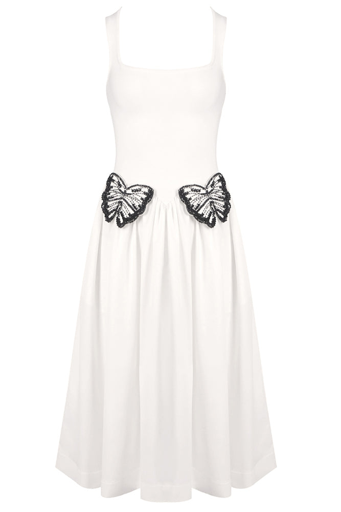 Scoop Neck Butterfly Detailing Dress