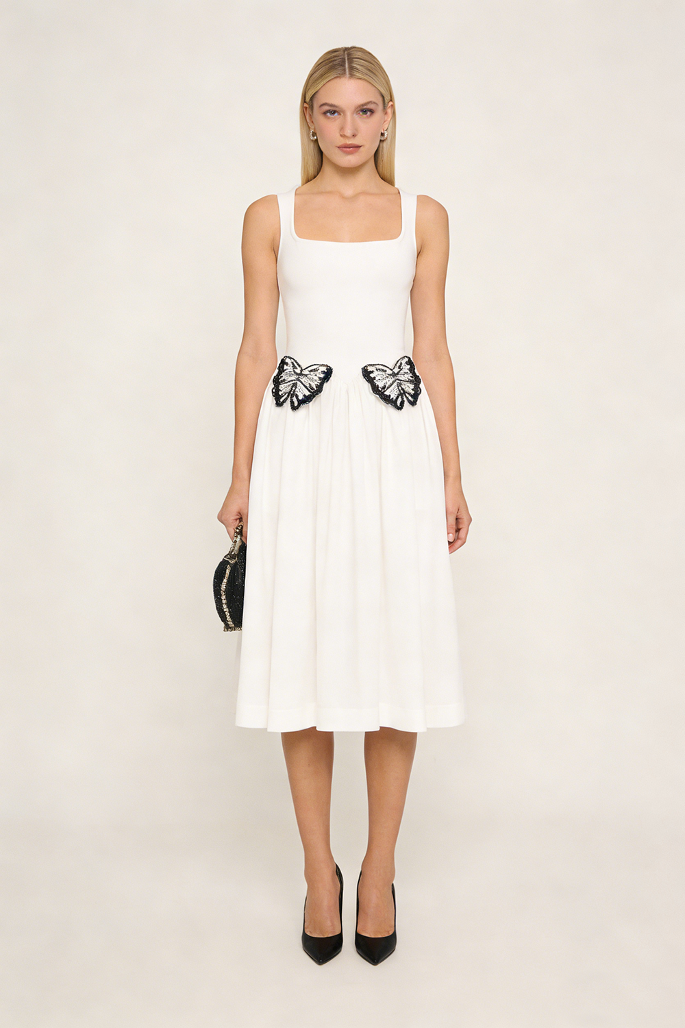 Scoop Neck Butterfly Detailing Dress