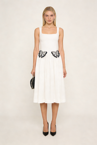 Scoop Neck Butterfly Detailing Dress