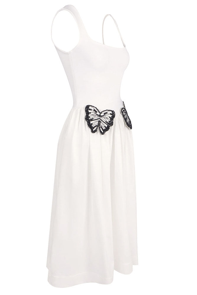 Scoop Neck Butterfly Detailing Dress