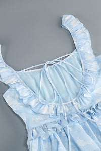 Square Sea Plisse Maxi Dress