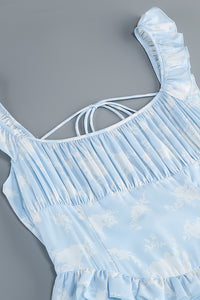 Square Sea Plisse Maxi Dress