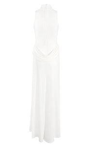 See-Through Draped High-Slit Dress