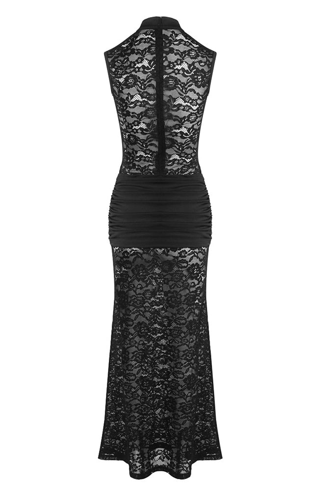 See Through Keyhole Lace Gown