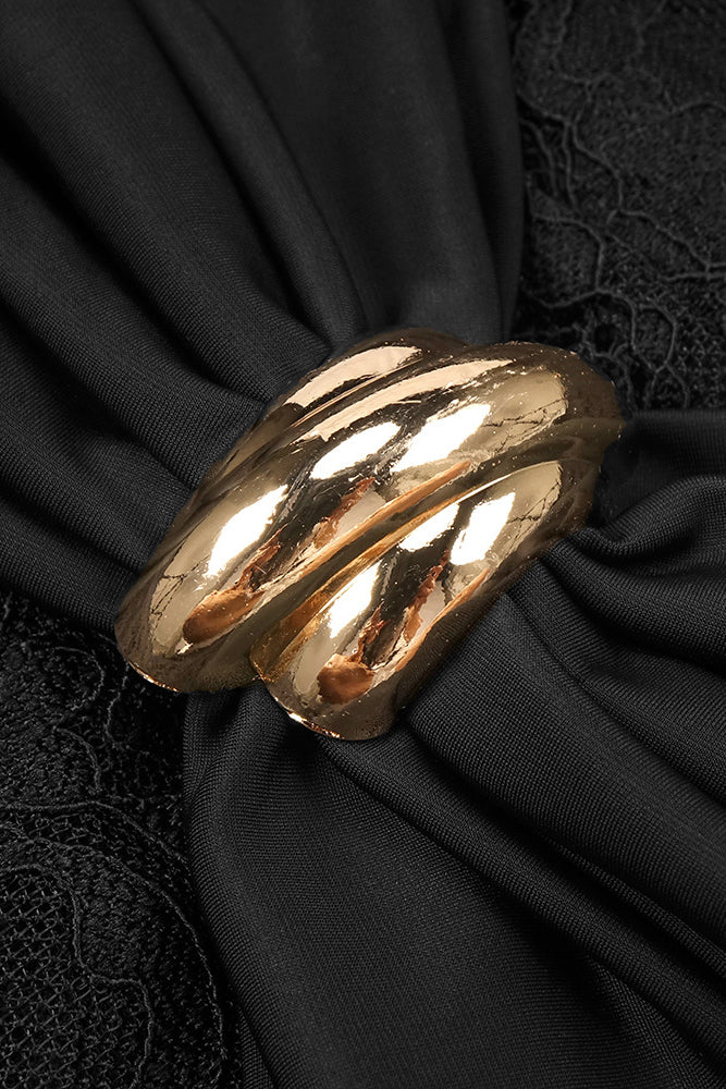 See Through Keyhole Lace Gown