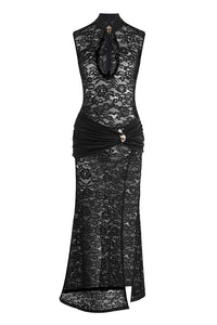 See Through Keyhole Lace Gown