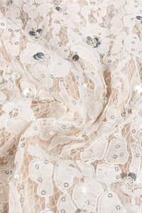 Sequin-Embellished Lace Mini Dress