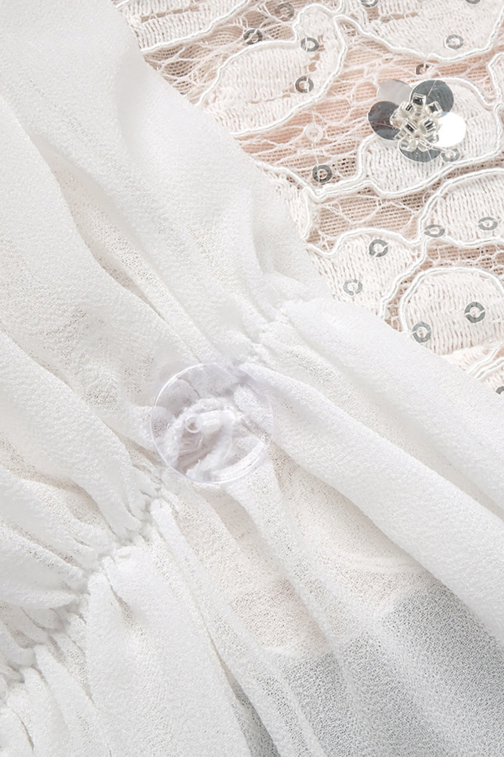 Sequin-Embellished Lace Mini Dress