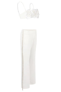 Sequin Beaded Fringe Detailed Top Trousers