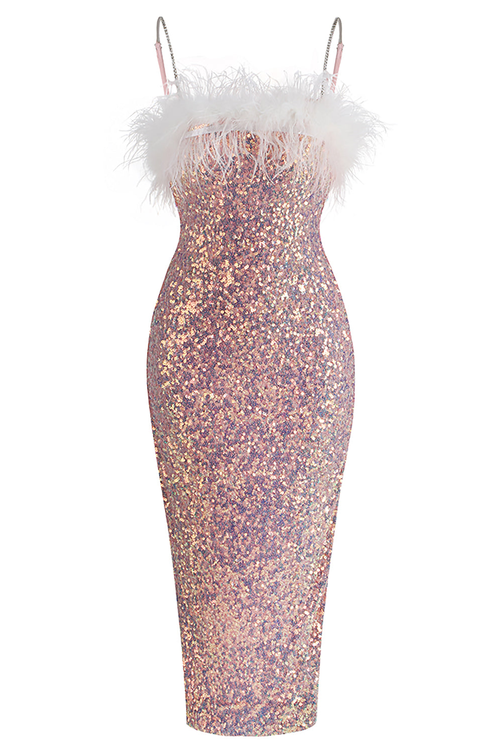 Sequin Beaded Tulle Cami Midi Dress CHICIDA Sequin Beaded Tulle Cami Midi Dress CHICIDA