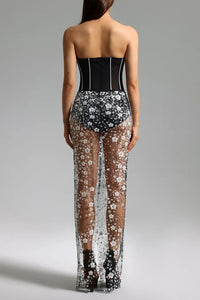 Sequin Bodysuits Floral Pearl Maxi Skirts