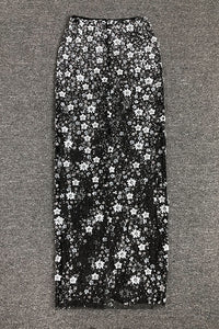 Sequin Bodysuits Floral Pearl Maxi Skirts