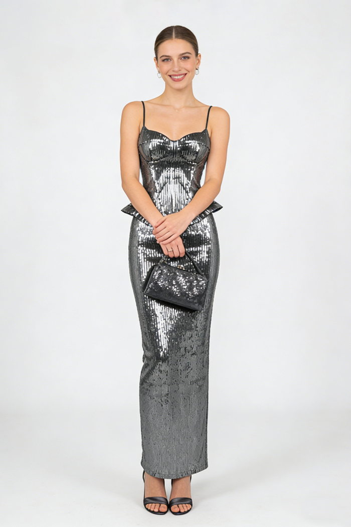 Sequin Corset With Top Skirt