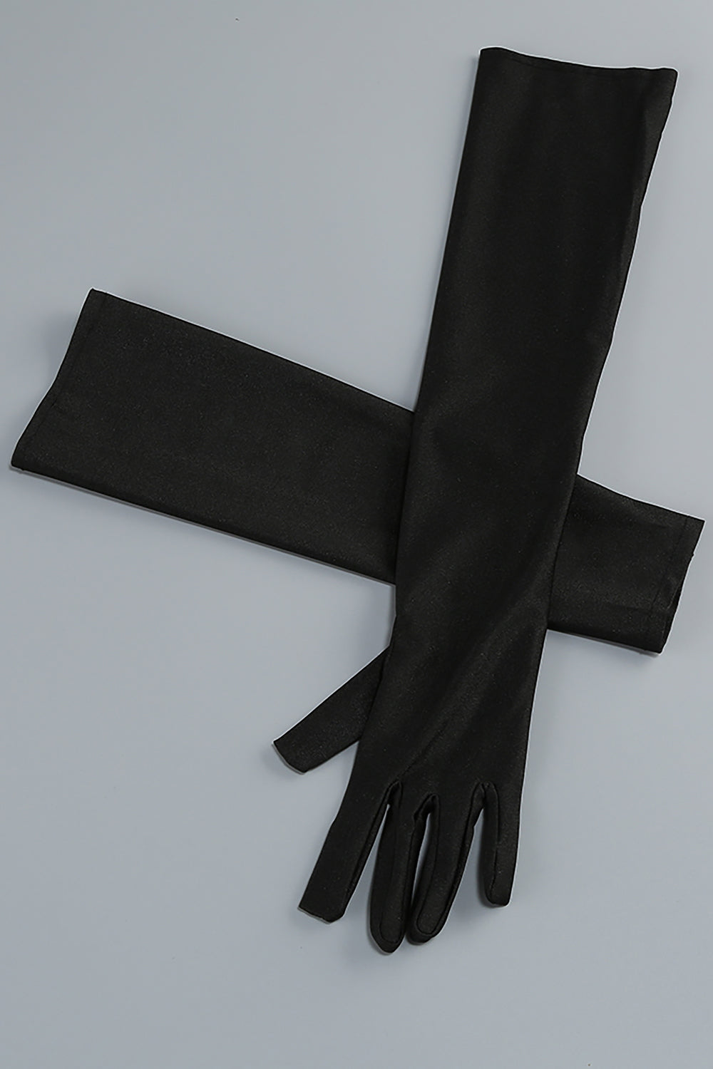 Sequin Detail Gown in Black With Gloves