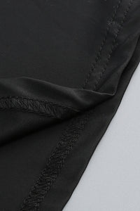 Sequin Detail Gown in Black With Gloves