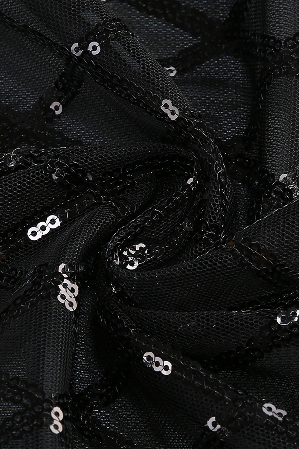 Sequin Embellished Maxi Dress in Black With Gloves