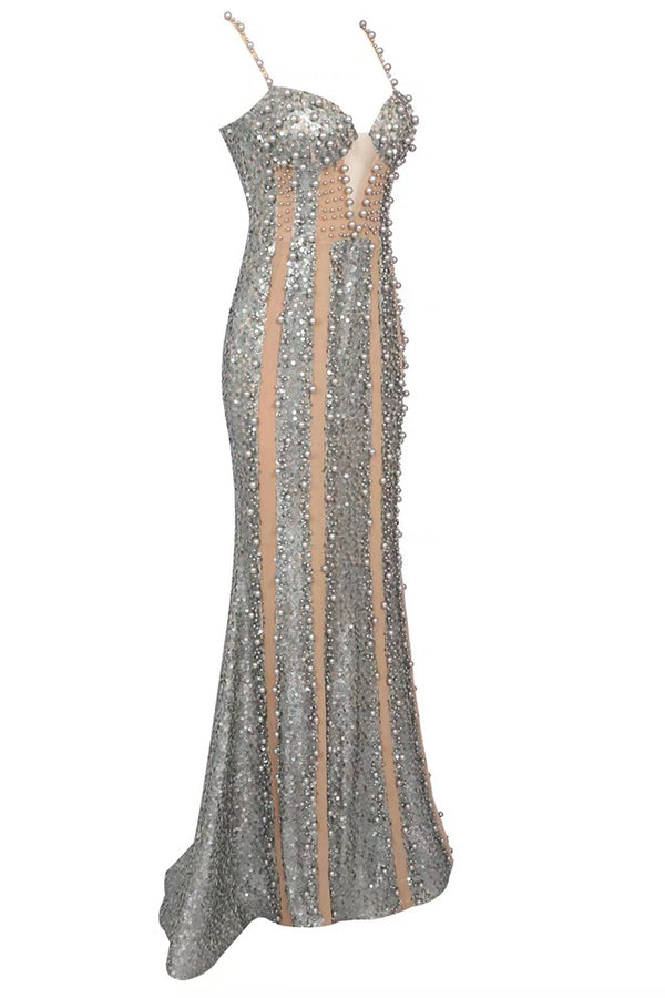 Sequin Beaded Embellished Mermaid Gown