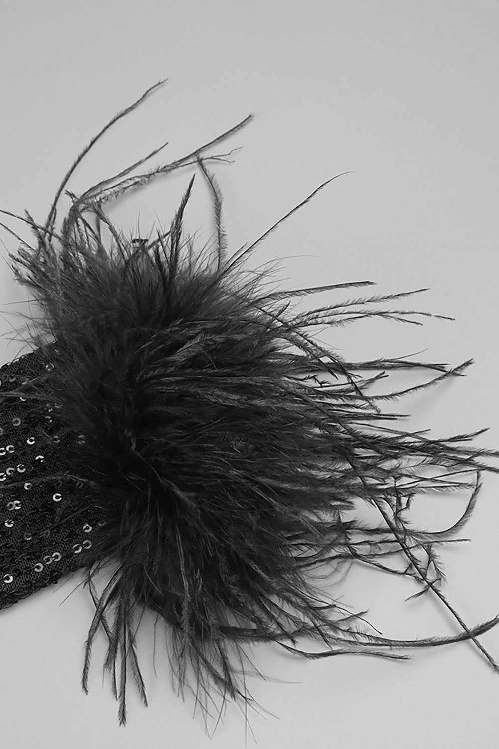 Sequin Feather-Trim Cuff Jumpsuit