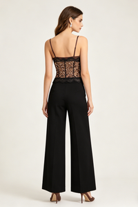 Sequin Lace Corset Top in Brown