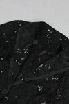 Sequin Lace Perspective Chic Black Blazer Suit