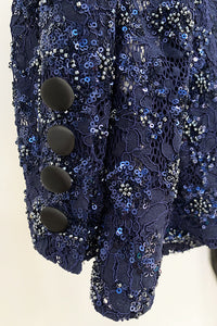 Sequin Lace See-Through Blazer Pant Suits