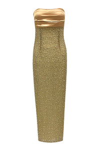 Sequin Pearl Embroidered Maxi Mress