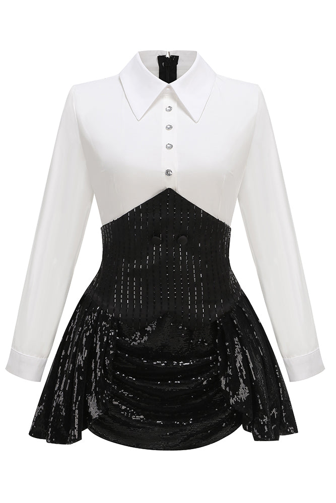 Sequin Skirt Set With Blazer