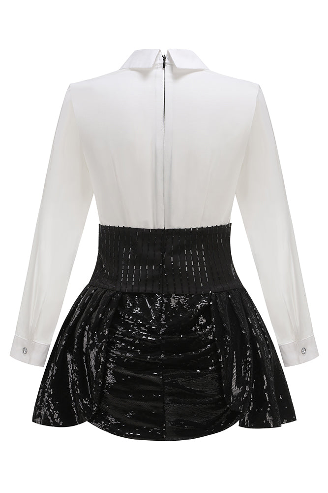 Sequin Skirt Set With Blazer