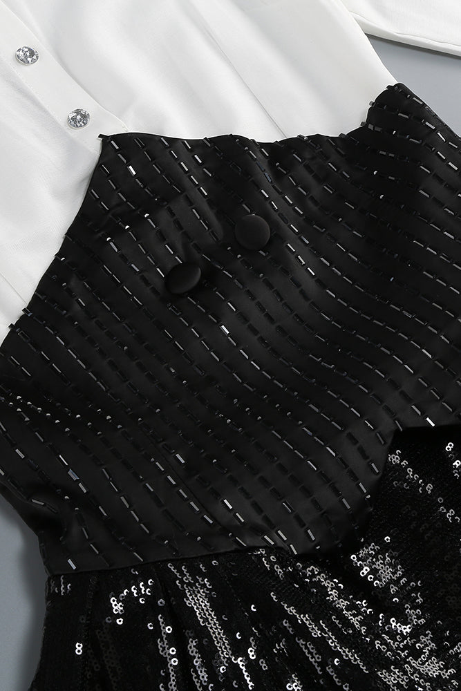 Sequin Skirt Set With Blazer