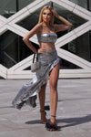 Sequined bandeau bustier Sequined Long Skirt