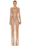 Sheer Mesh Crystal Embellished Vinci Dress