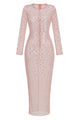 Sheer Mesh Crystal Embellished Vinci Dress