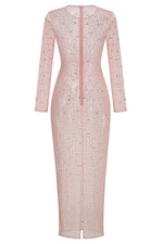 Sheer Mesh Crystal Embellished Vinci Dress