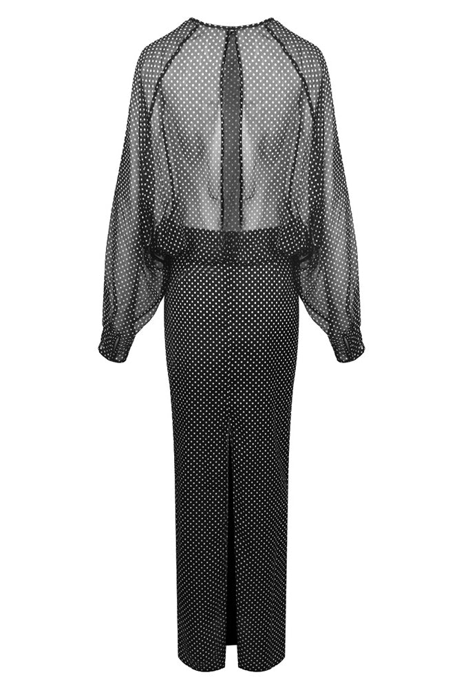 Sheer Polka Dot Maxi Dress