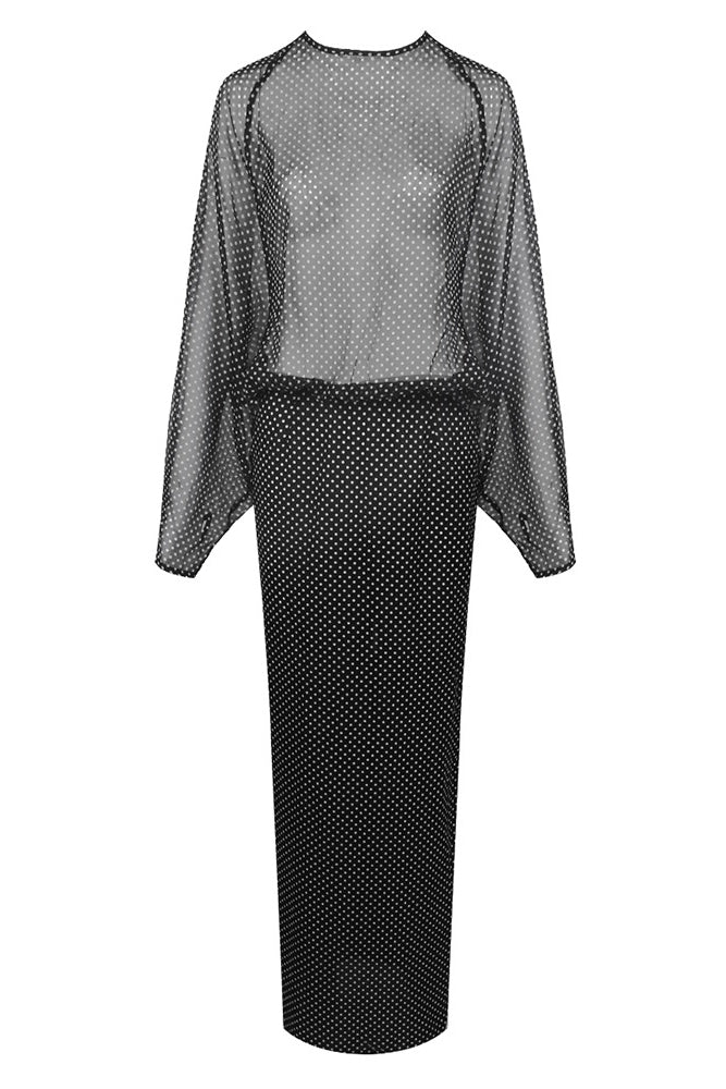 Sheer Polka Dot Maxi Dress