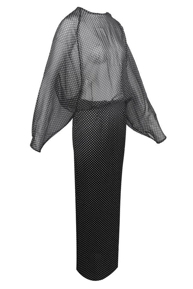 Sheer Polka Dot Maxi Dress