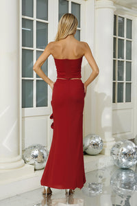 Shimmer Flower Top Maxi Skirt